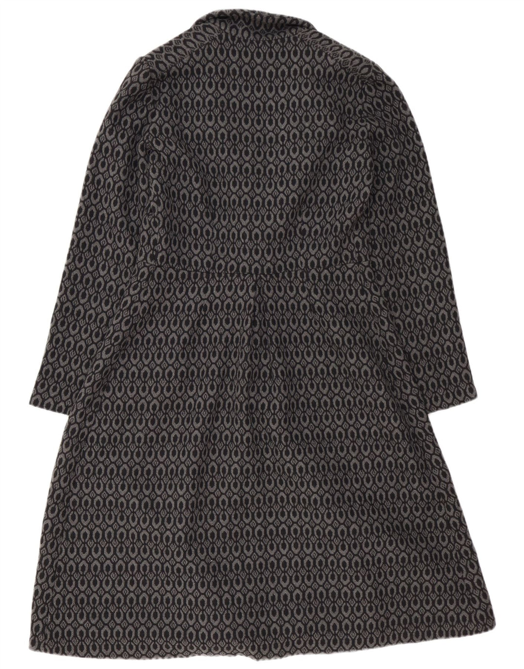 Vintage Womens Overcoat UK 14 Medium Grey Geometric