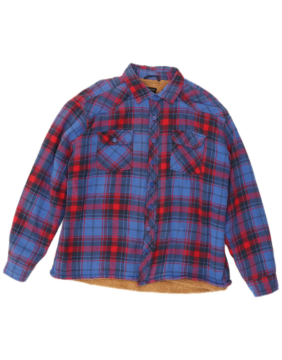 Watsons Mens Sherpa Flannel Shirt XL Blue Check Cotton