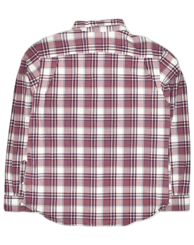 OLD NAVY Mens The Classic Regular Fit Shirt Large Burgundy Check Cotton | Vintage Old Navy | Thrift | Second-Hand Old Navy | Used Clothing | Messina Hembry 