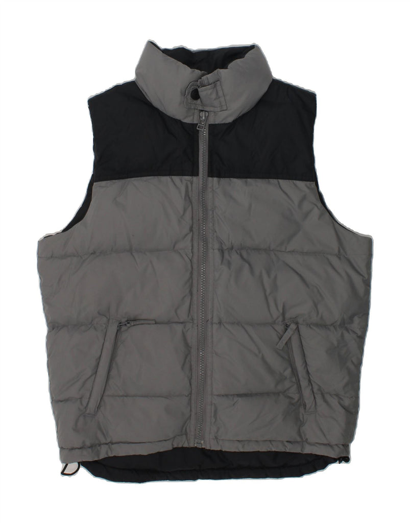 CHAMPION Boys Padded Gilet 7-8 Years Grey Colourblock Polyamide | Vintage Champion | Thrift | Second-Hand Champion | Used Clothing | Messina Hembry 