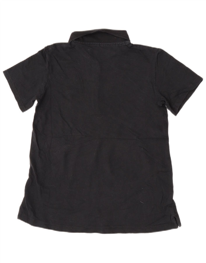Lee Womens Riders Polo Shirt UK 10 Small Black Cotton