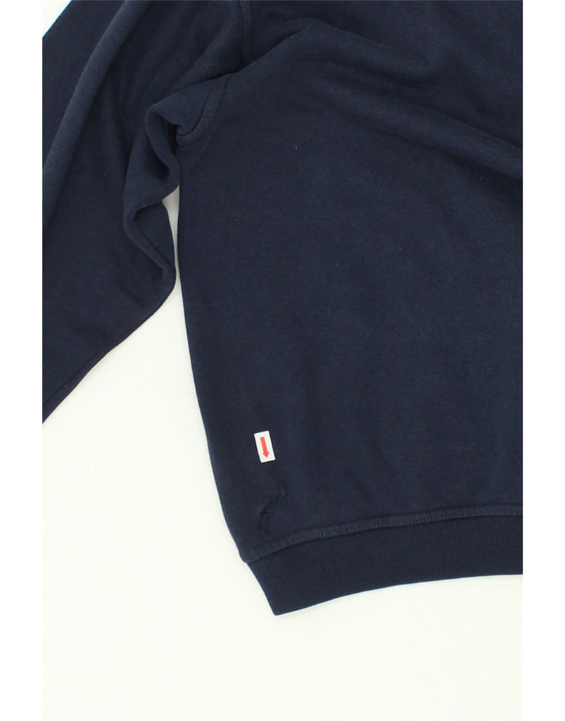 CHAMPION Womens Graphic Sweatshirt Jumper UK 14 Medium Navy Blue Cotton | Vintage Champion | Thrift | Second-Hand Champion | Used Clothing | Messina Hembry 