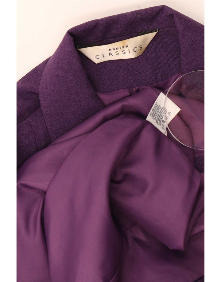 Modern Classics Womens Overcoat UK 12 Medium Purple Polyester