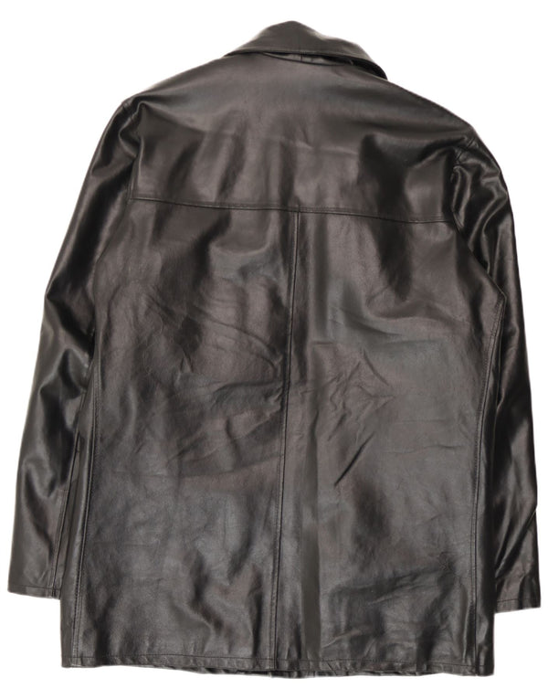 Vintage Mens Leather Jacket IT 52 XL Black Leather