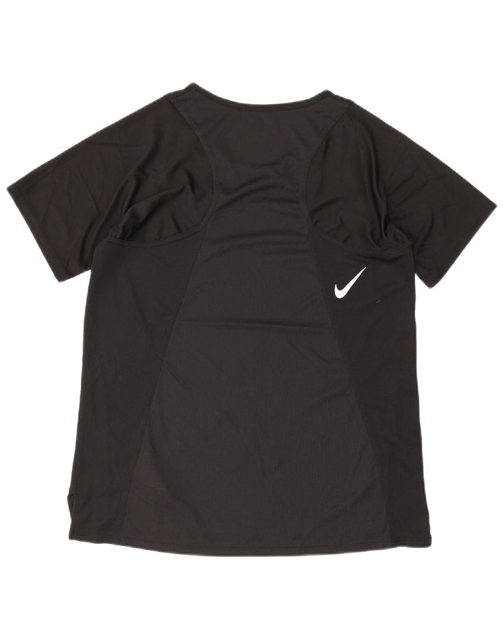 Nike Womens Dri Fit T-Shirt Top UK 10 Small Black Polyester
