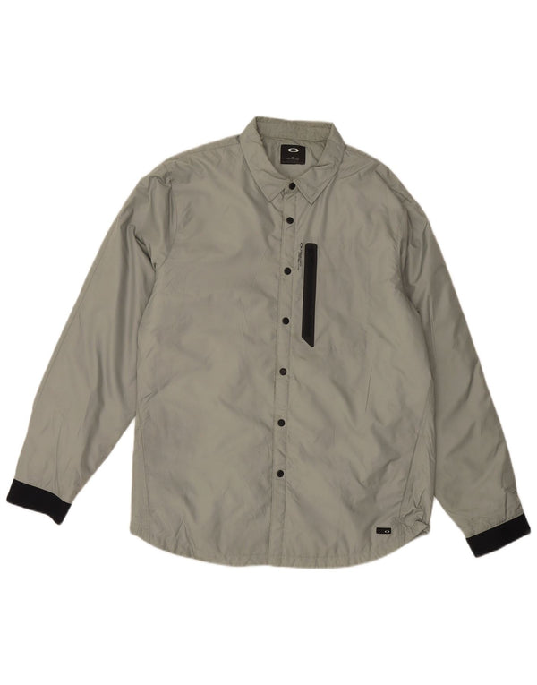 Oakley Mens Slim Fit Bomber Jacket UK 40 Large Grey Polyester