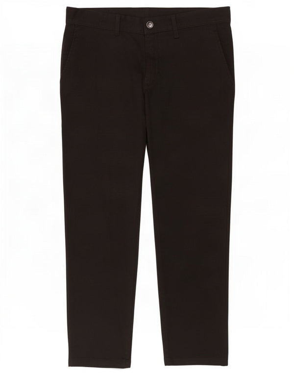 Zara Mens Cropped Trousers EU 44 Large W34 L25 Black Polyester