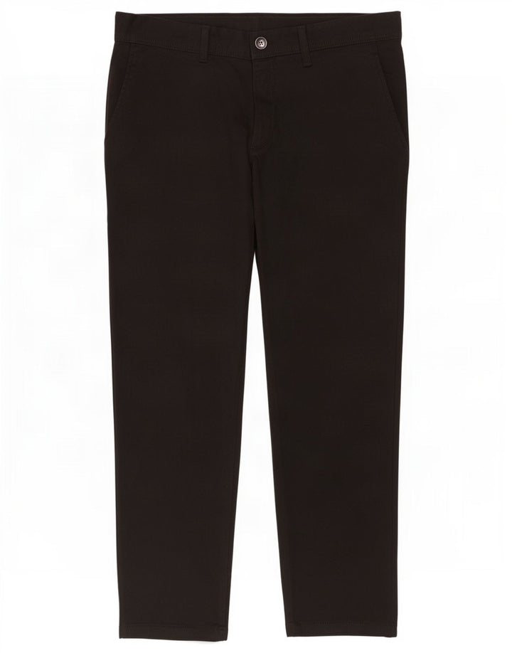 Zara Mens Cropped Trousers EU 44 Large W34 L25 Black Polyester