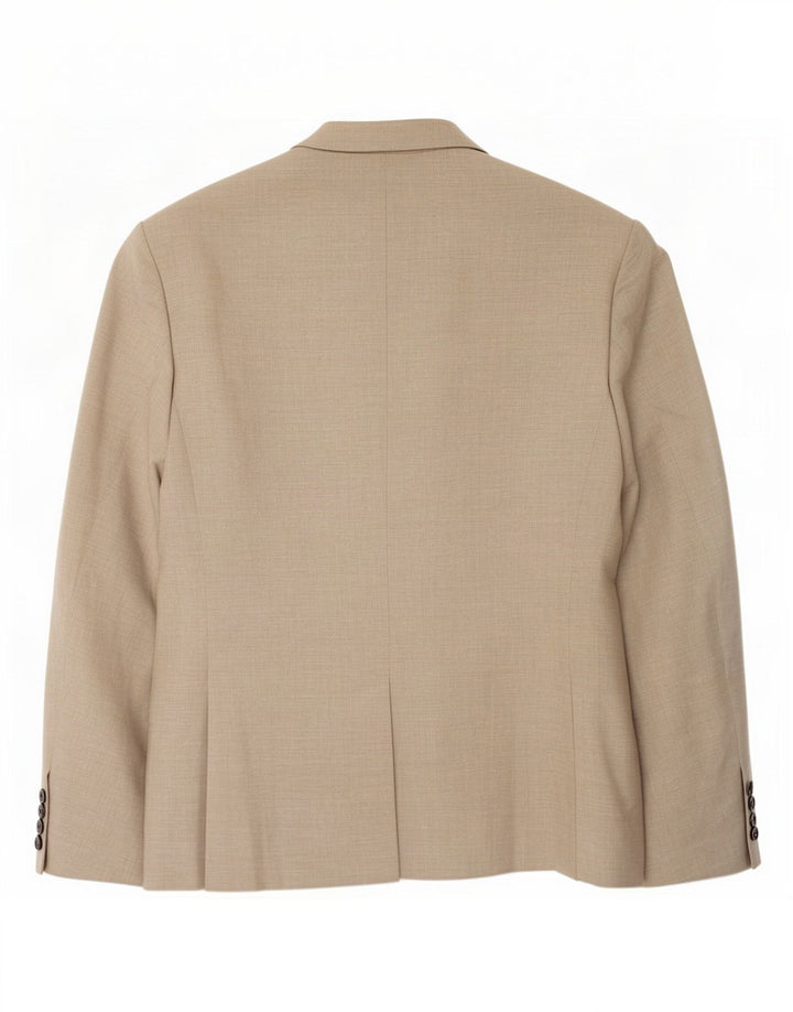 Marks & Spencer Mens 2 Button Blazer Jacket UK 48 2XL Beige Linen
