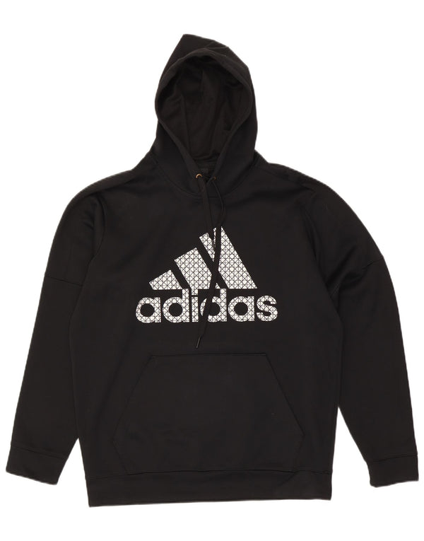 Adidas Mens Climawarm Graphic Hoodie Jumper Large Black Polyester