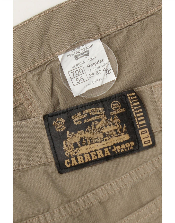 Carrera Mens 700 Regular Casual Trousers W40 L33 Beige Cotton