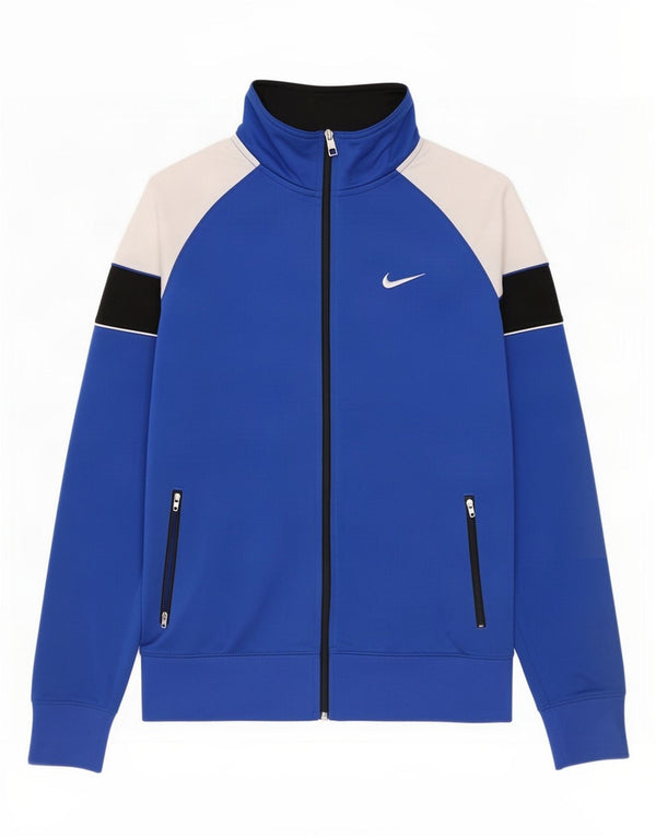 Nike Mens Tracksuit Top Jacket Medium Blue Colourblock Polyester