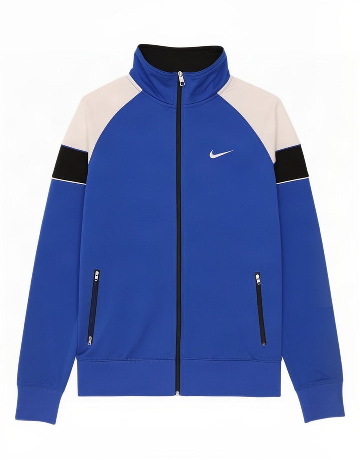 Nike Mens Tracksuit Top Jacket Medium Blue Colourblock Polyester