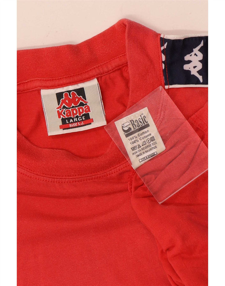 Kappa Mens Graphic T-Shirt Top Large Red Colourblock Cotton