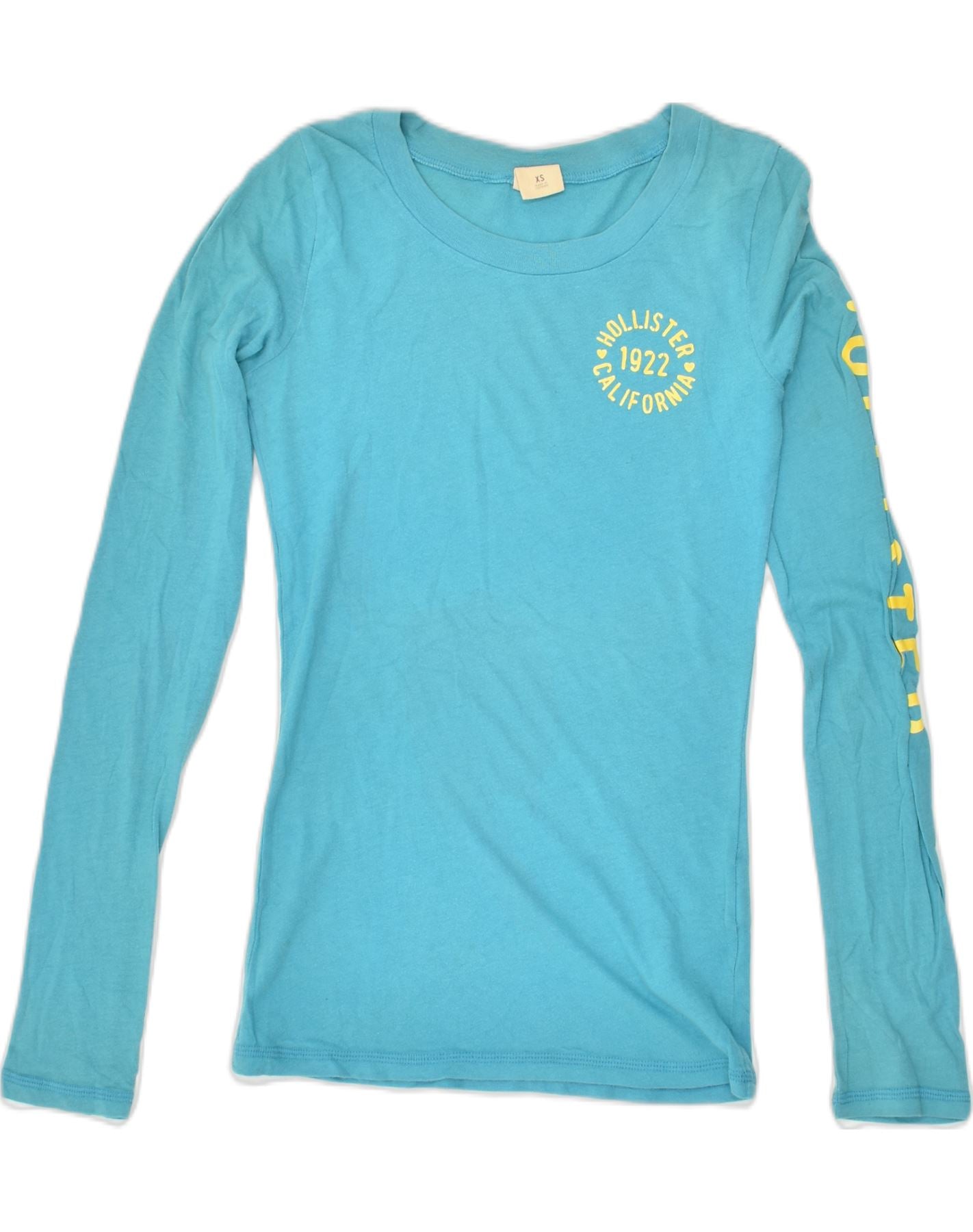 HOLLISTER Womens Top Long Sleeve UK 6 XS Blue Cotton, Vintage &  Second-Hand Clothing Online