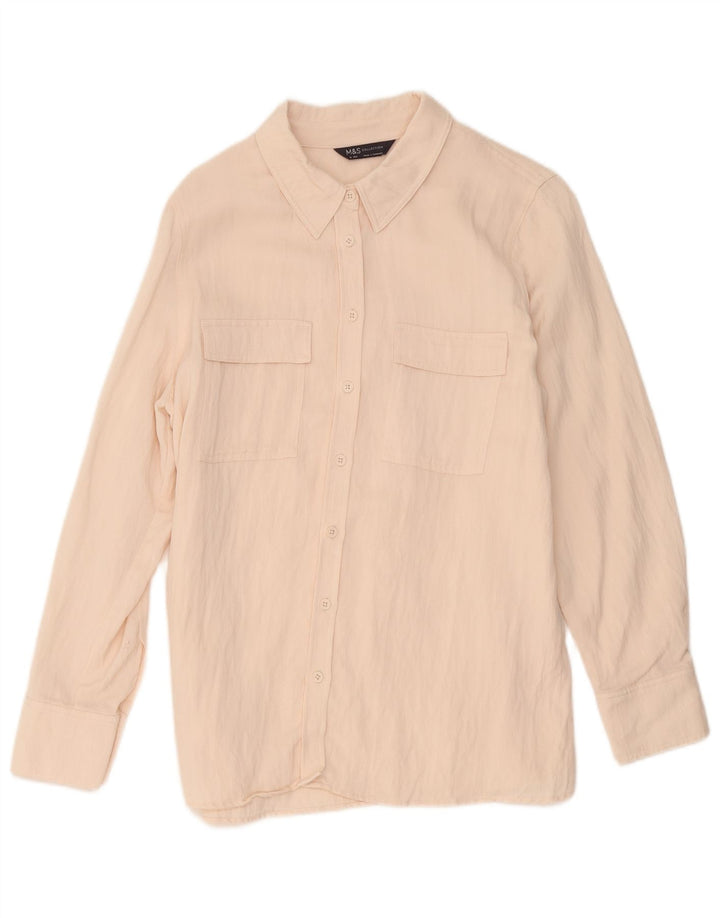 Marks & Spencer Womens Shirt UK 16 Large  Pink Lyocell