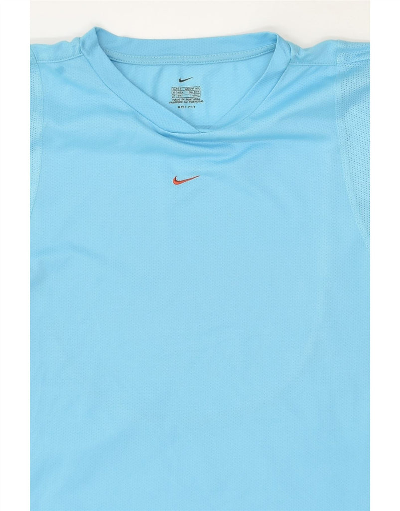 NIKE Womens Dri Fit T-Shirt Top UK 8/10 Small Blue Polyester | Vintage Nike | Thrift | Second-Hand Nike | Used Clothing | Messina Hembry 