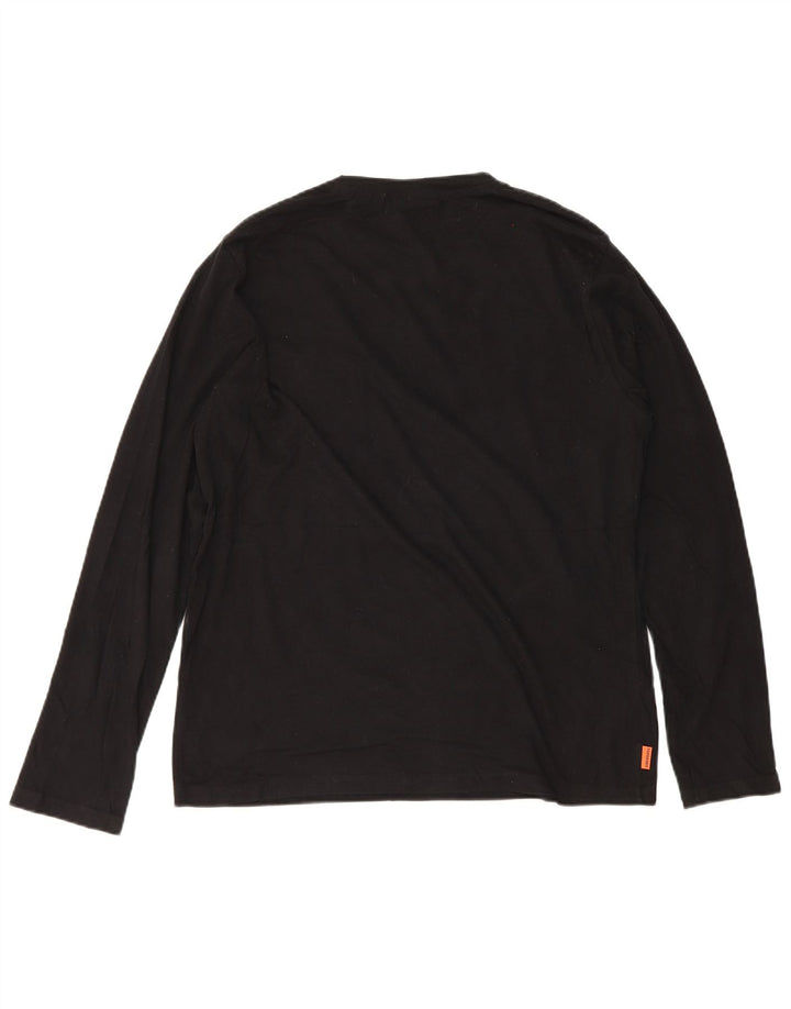 Superdry Mens Top Long Sleeve 2XL Black Cotton
