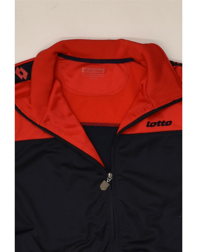 LOTTO Mens Tracksuit Top Jacket IT 52 Large Black Colourblock Polyester | Vintage Lotto | Thrift | Second-Hand Lotto | Used Clothing | Messina Hembry 