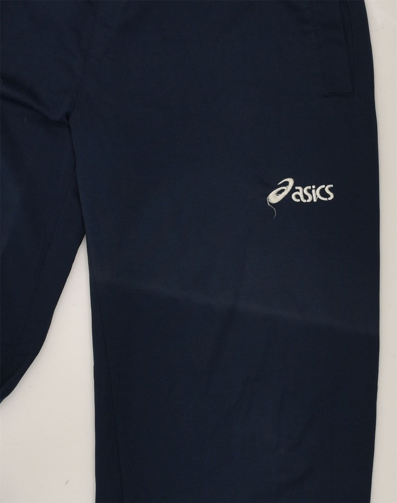 ASICS Mens Tracksuit Trousers Joggers Medium Navy Blue Polyester | Vintage Asics | Thrift | Second-Hand Asics | Used Clothing | Messina Hembry 