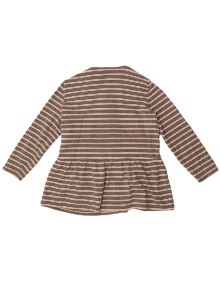 Sun68 Womens Shirt Blouse UK 10 Small Grey Striped Cotton