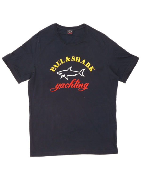 PAUL & SHARK Mens Yachting Graphic T-Shirt Top Small Navy Blue