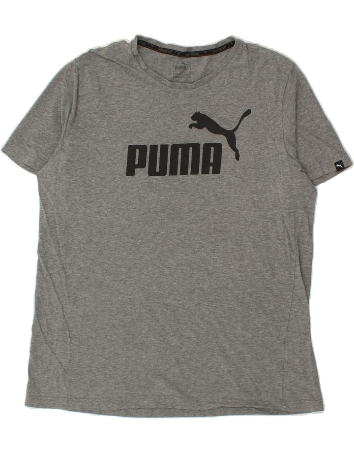 PUMA Mens Graphic T-Shirt Top XL Grey Vintage Puma and Second-Hand Puma from Messina Hembry 