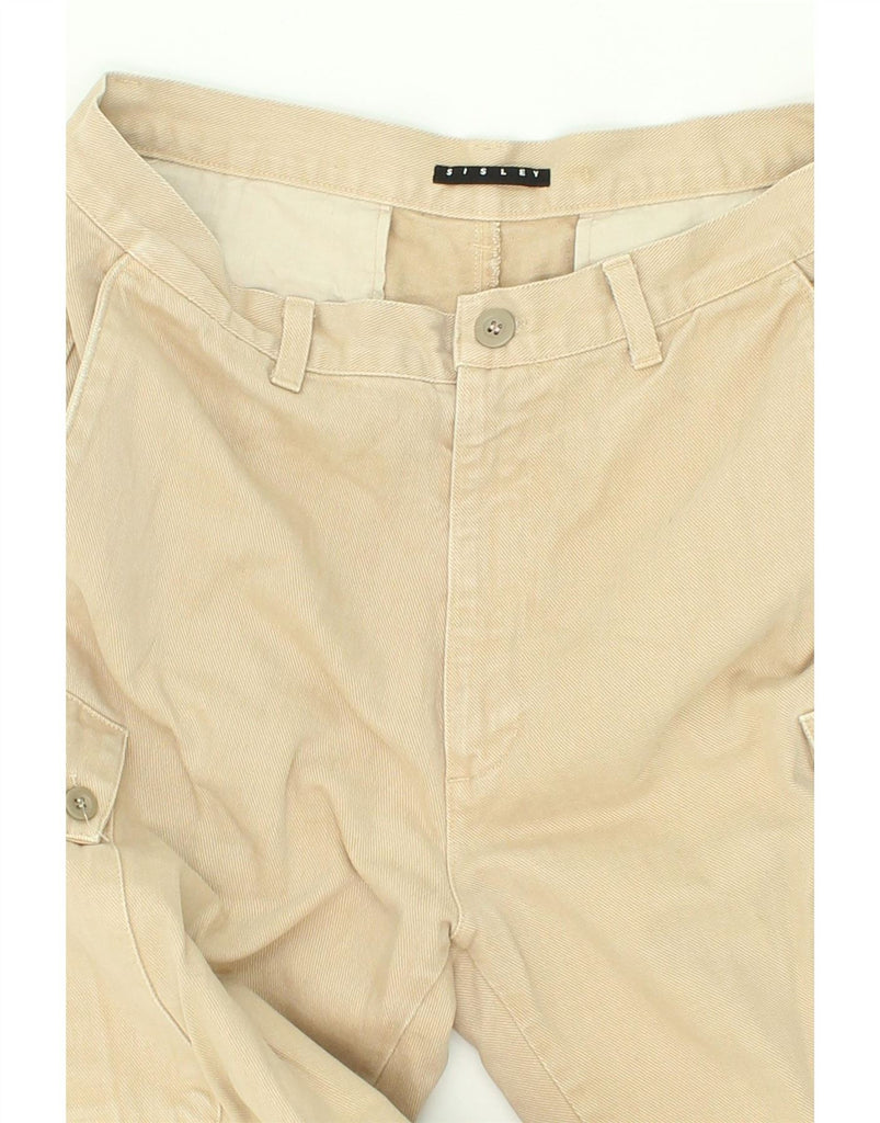 SISLEY Mens Straight Cargo Trousers IT 48 Medium W32 L33 Beige Cotton Vintage Sisley and Second-Hand Sisley from Messina Hembry 