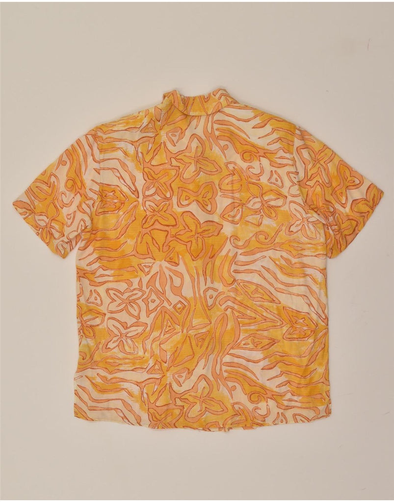 SAMOON Womens Abstract Pattern Short Sleeve Shirt UK 16 Large  Yellow | Vintage SAMOON | Thrift | Second-Hand SAMOON | Used Clothing | Messina Hembry 