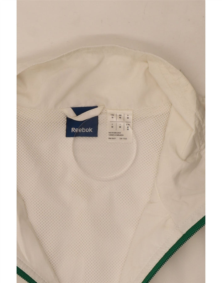 Reebok Womens Tracksuit Top Jacket UK 14 Medium White Polyester