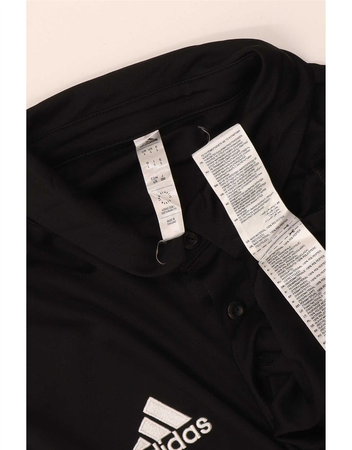 Adidas Mens Aeroready Polo Shirt Large Black Polyester