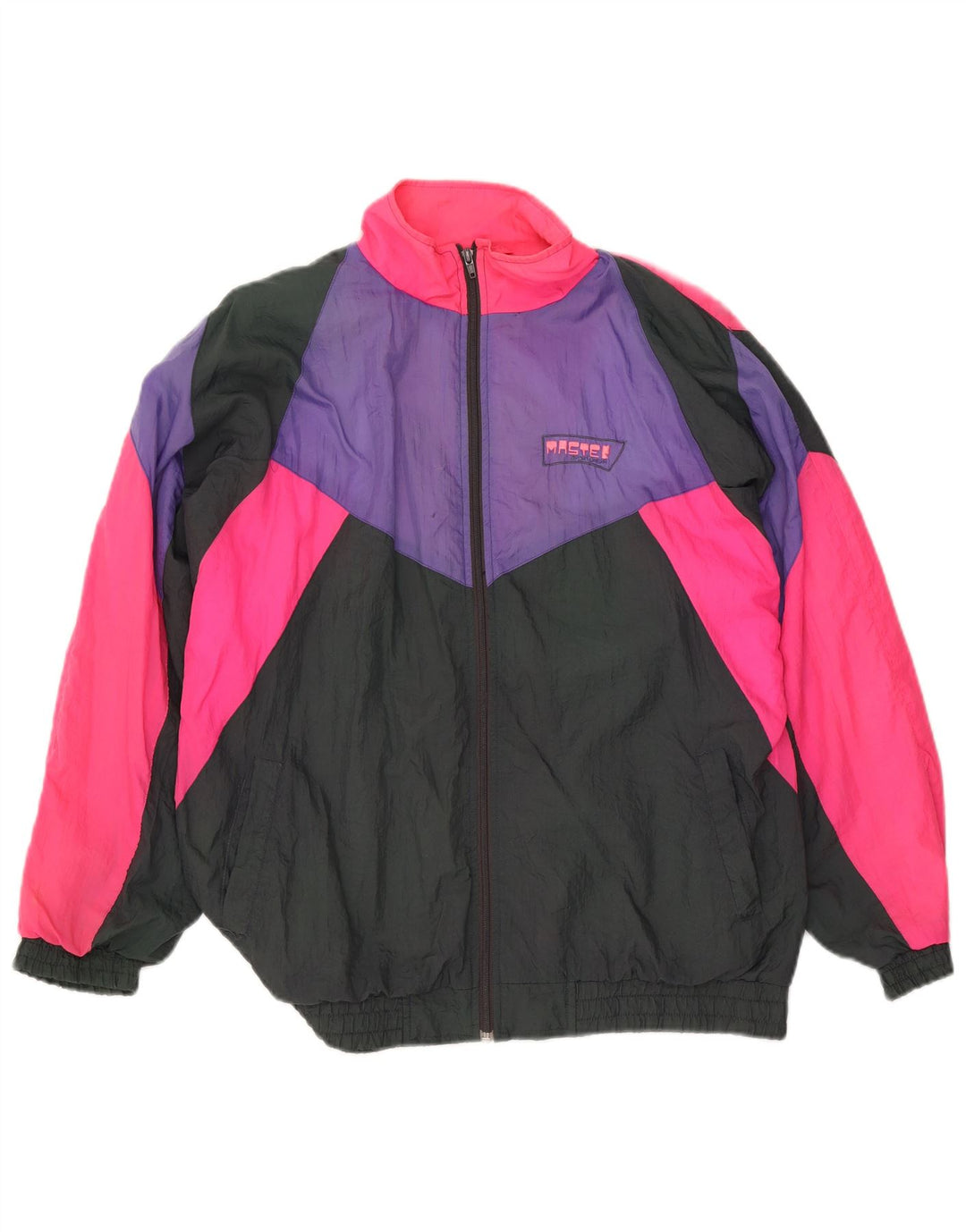 Master Mens Tracksuit Top Jacket Medium Multicoloured Colourblock Polyamide