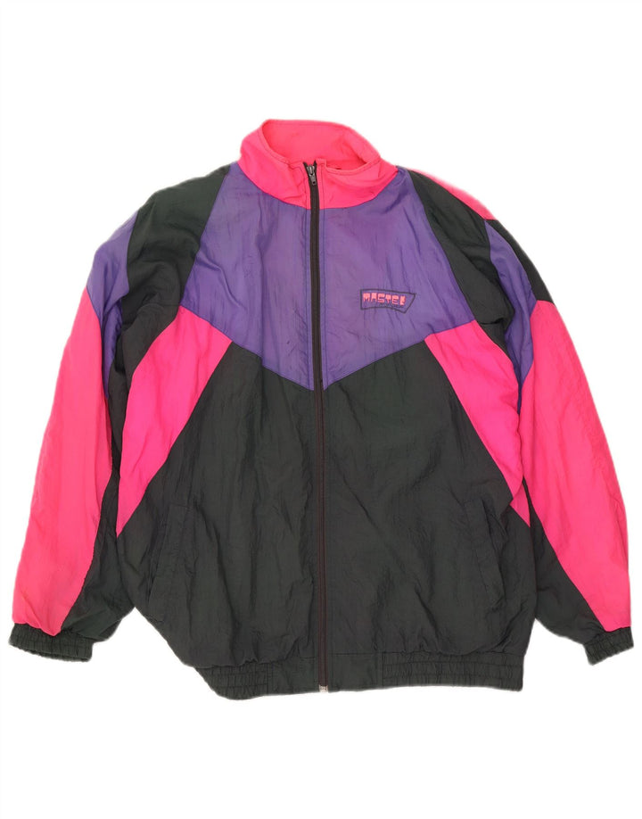 Master Mens Tracksuit Top Jacket Medium Multicoloured Colourblock Polyamide
