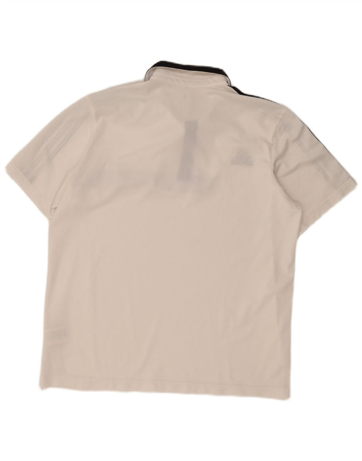 ADIDAS Mens Climalite Polo Shirt XL White Colourblock Polyester
