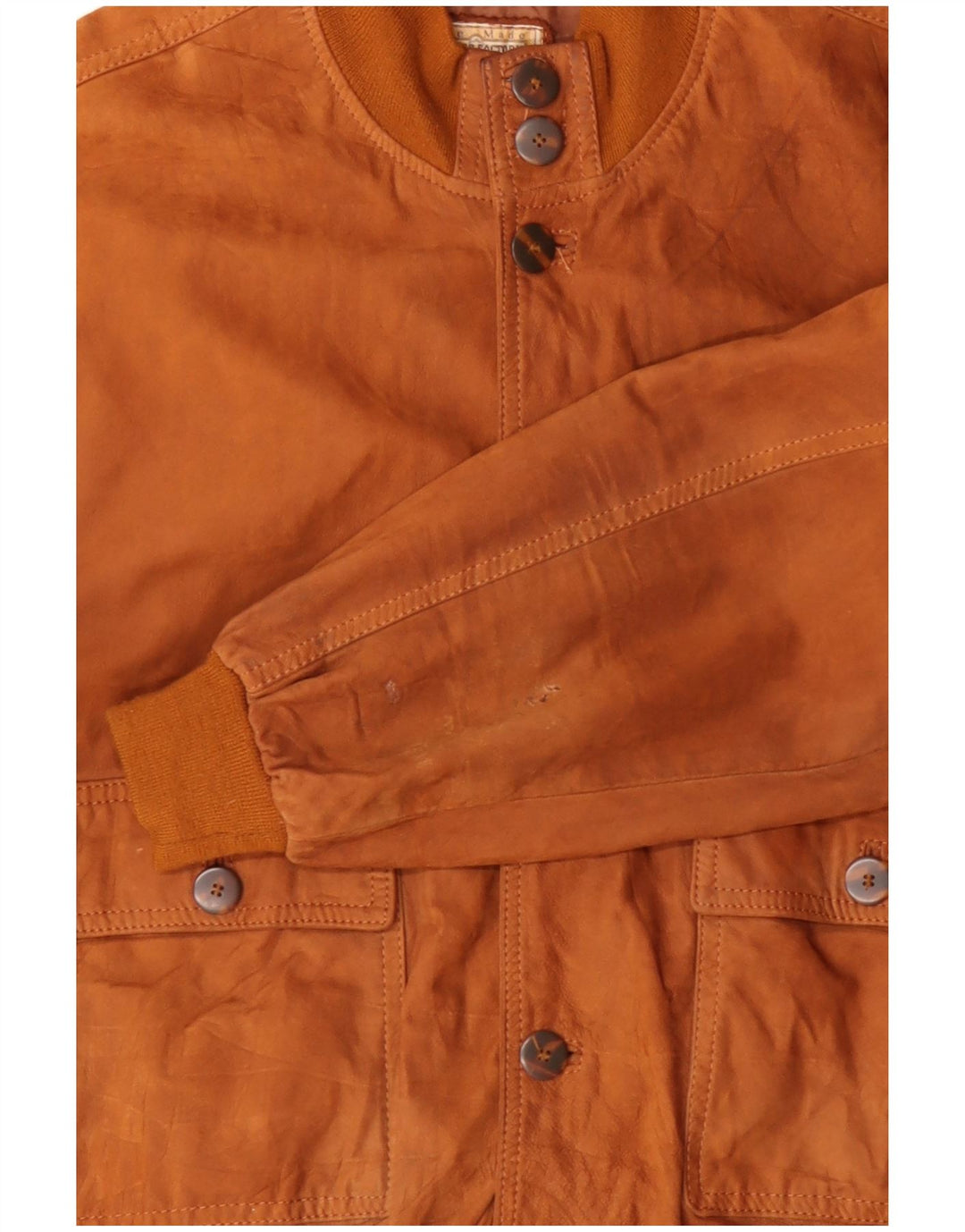 Vintage Mens Suede Bomber Jacket IT 54 2XL Brown Leather