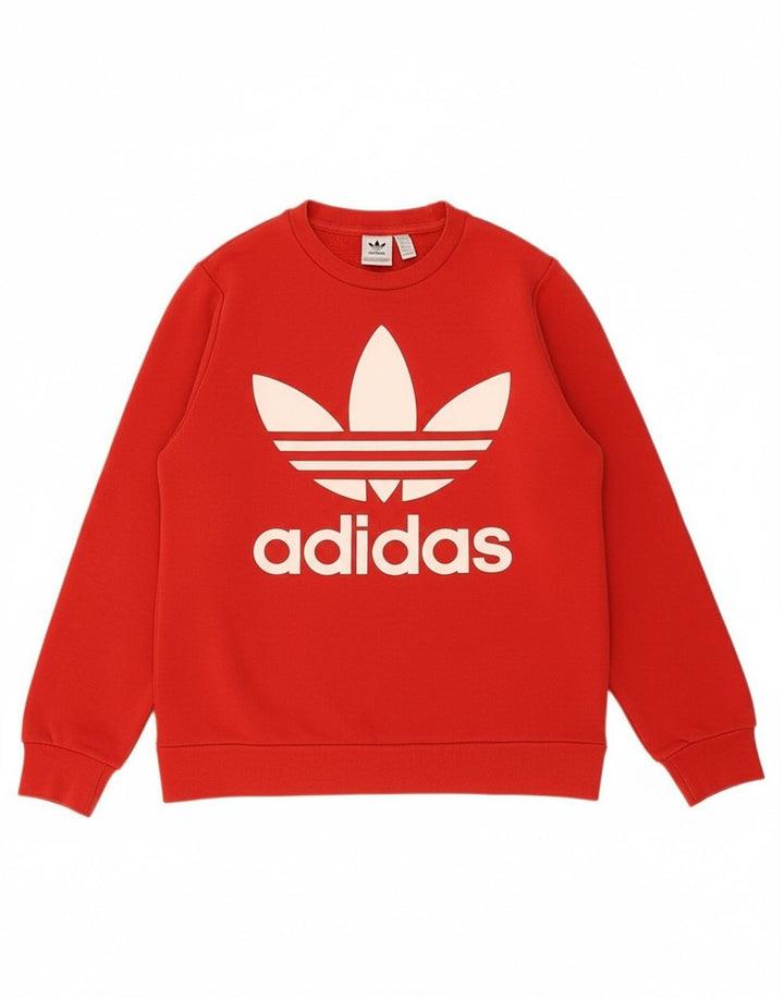 ADIDAS Boys Graphic Sweatshirt Jumper 13-14 Years Red Cotton