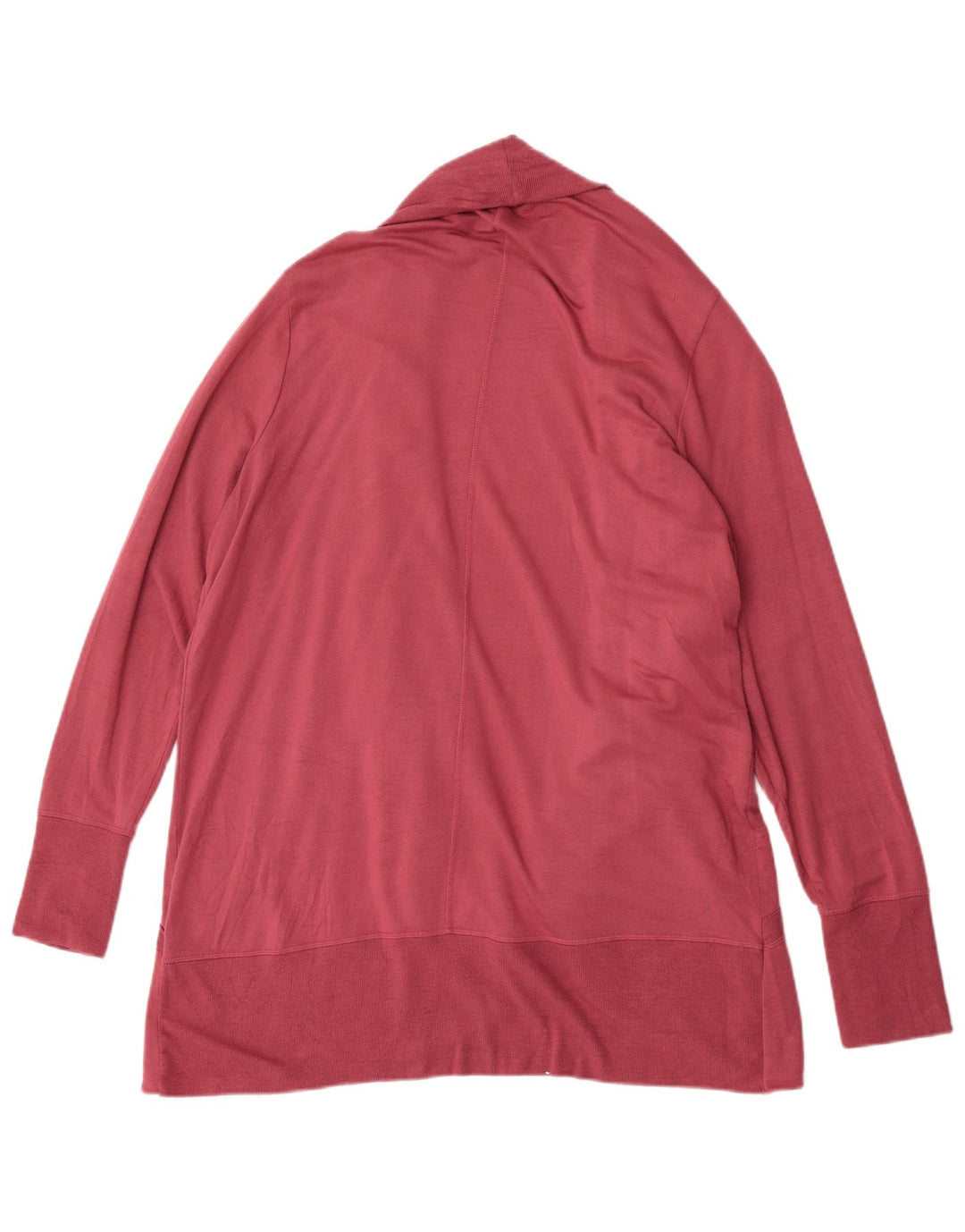 Athleta Womens Longline Open Cardigan Sweater UK 18 XL Red Modal