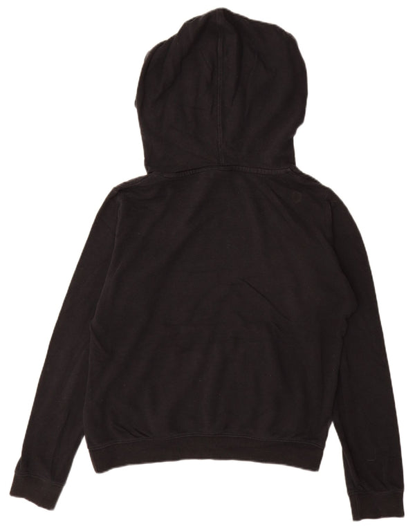 Nike Womens Hoodie Jumper UK 14 Medium Black Cotton