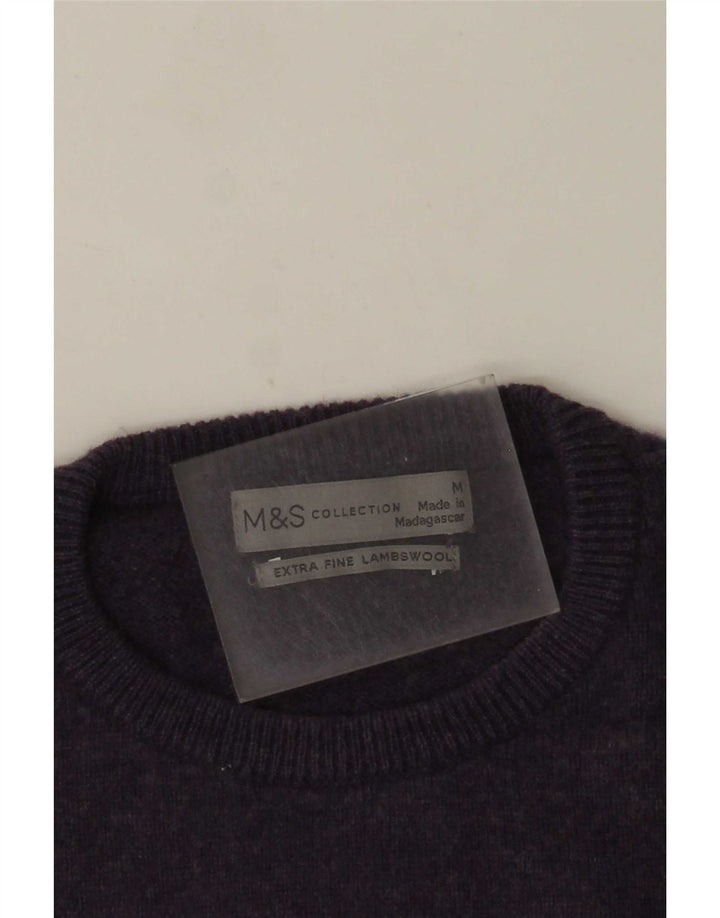 Marks & Spencer Mens Crew Neck Jumper Sweater Medium Purple Lambswool