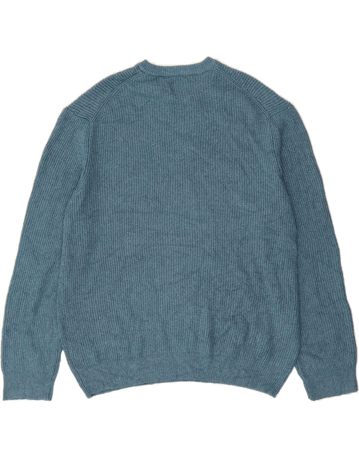 MARKS & SPENCER Mens Crew Neck Jumper Sweater 2XL Blue Polyamide Vintage Marks & Spencer and Second-Hand Marks & Spencer from Messina Hembry 