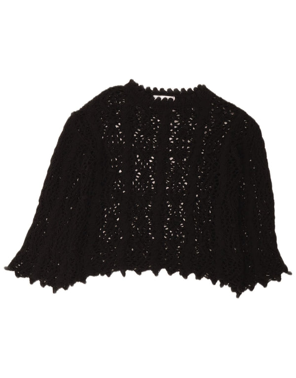 Zara Womens Crochet Blouse Top UK 10 Small Black