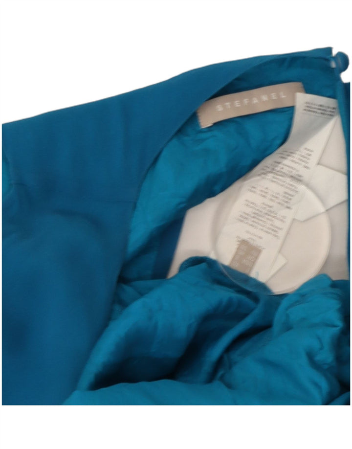 Stefanel Womens Oversized Off Shoulder A-Line Dress US 8 Medium Blue