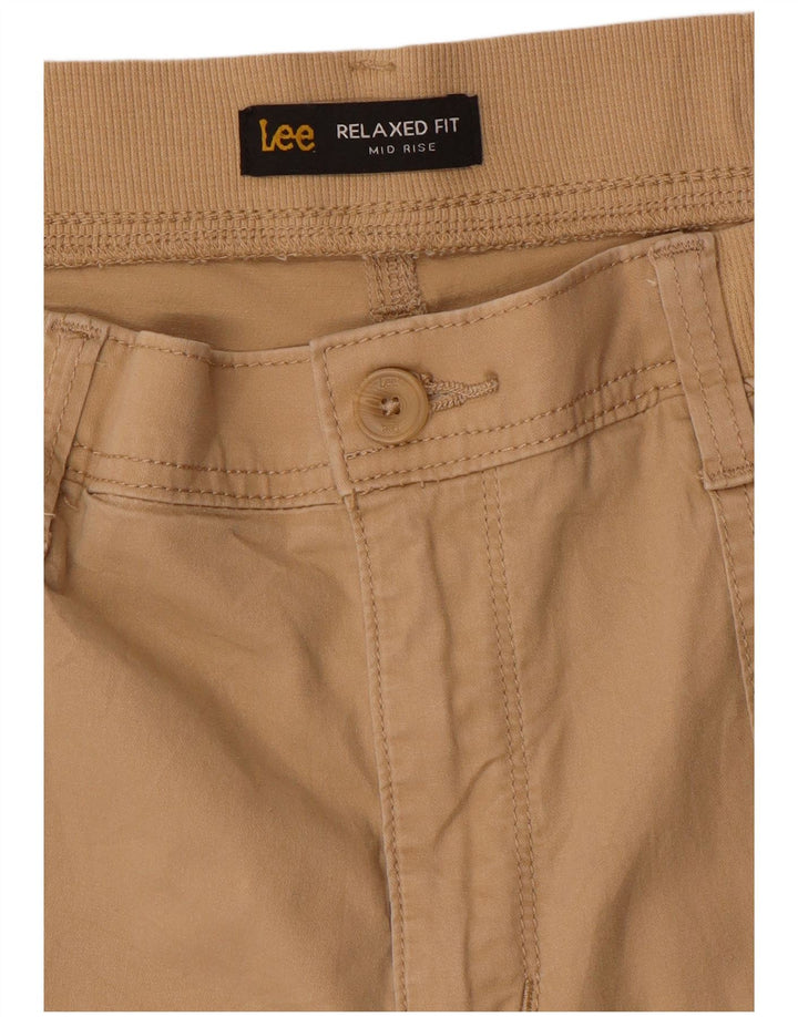 Lee Womens Mid Rise Relaxed Fit Bermuda Shorts W36 XL Beige