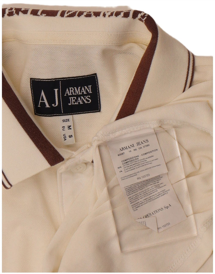 Armani Jeans Womens Polo Shirt UK 14 Medium White Cotton