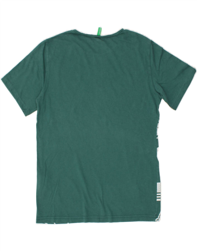 BENETTON Boys Graphic T-Shirt Top 10-11 Years 2XL Green Cotton | Vintage Benetton | Thrift | Second-Hand Benetton | Used Clothing | Messina Hembry 