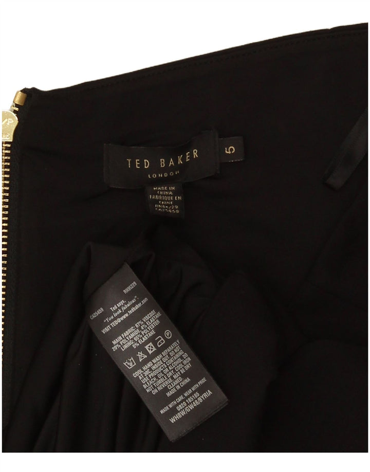 Ted Baker Womens Crop Off Shoulder Top Size 5 XL Black Viscose