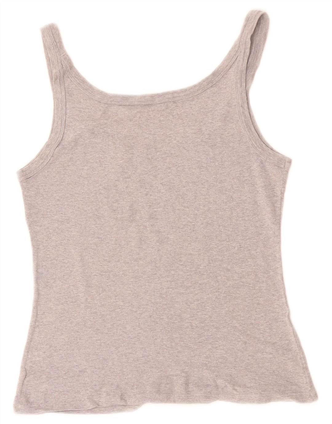 BENETTON Womens Crop Graphic Vest Top UK 8 Small Grey