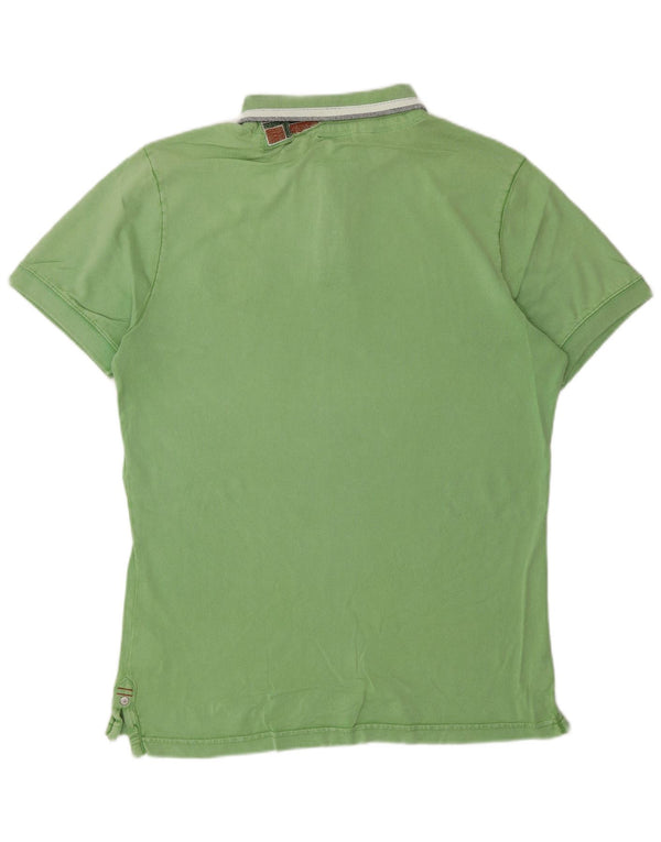 Napapijri Mens Polo Shirt Large Green Cotton