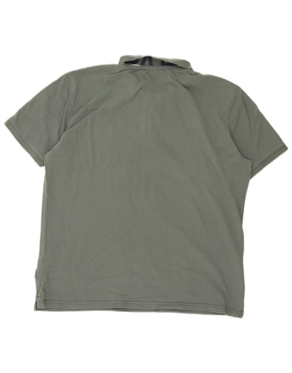 Napapijri Mens Graphic Polo Shirt 2XL Green Cotton