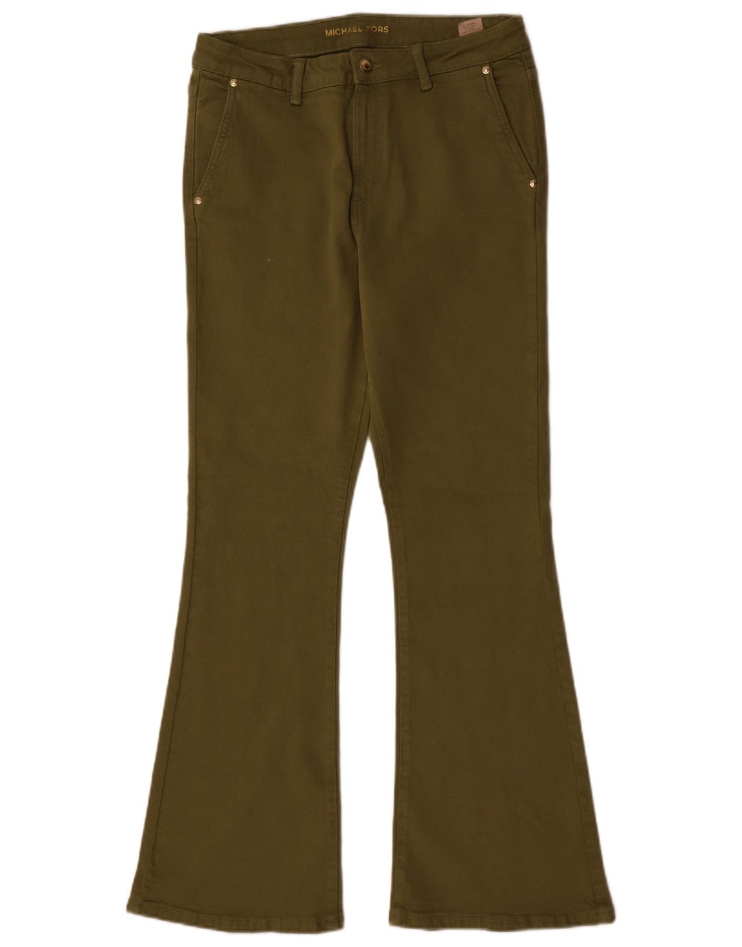 MICHAEL KORS Womens High Rise Flared Jeans US 10 Large W32 L31 Khaki